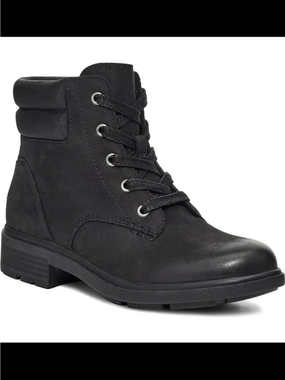NWOT UGG Black Harrison Lace-Up Combat Ankle Boots SZ 9